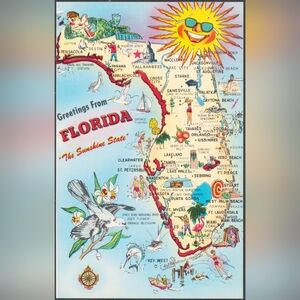 Florida Map Art Print